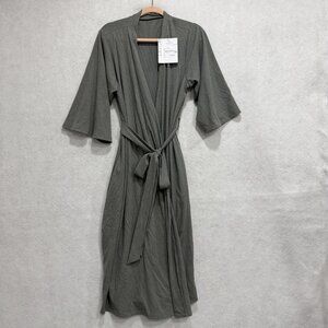 Body love basics Robe Womens Large Gray Belted Long Sleeve Lounge Spa Bath